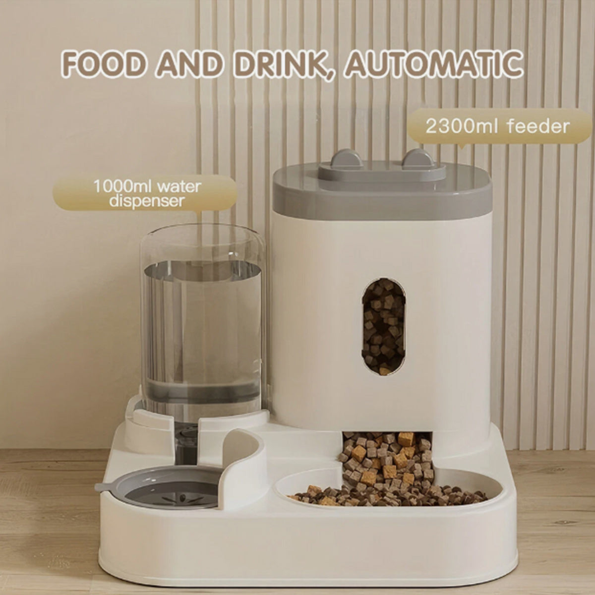 Gravity Pet Feeder with Water Dispenser