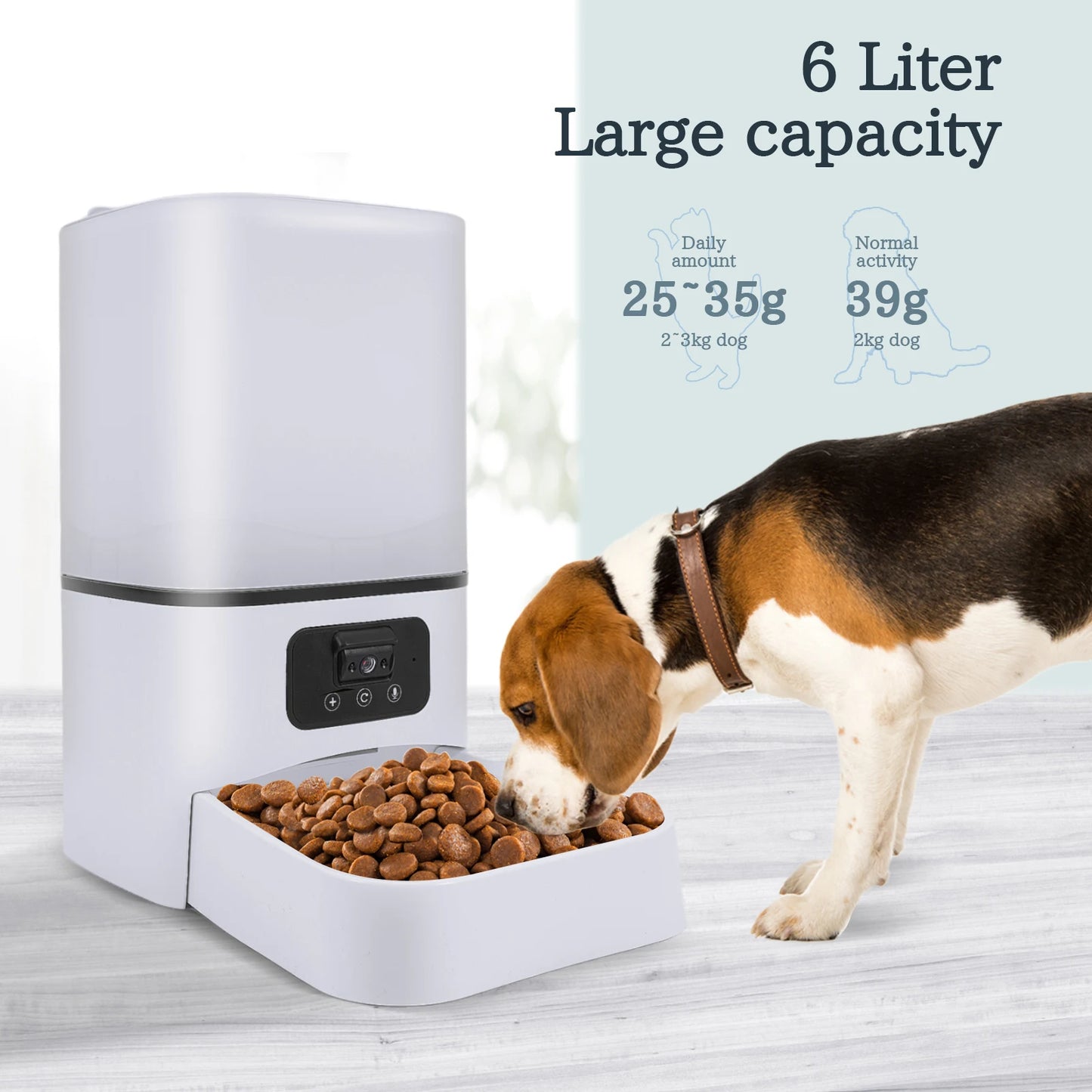 6L Large Capacity Smart Pet Feeder with Video Camera